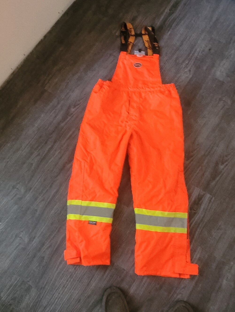Hi-Vis Orange Adult Medium Bib Overalls with Reflective Stripes